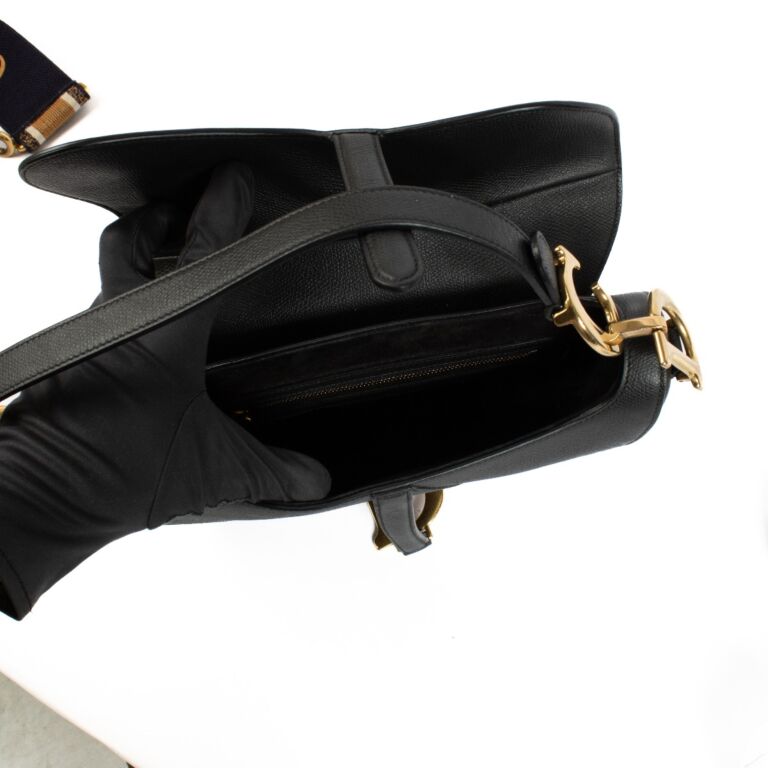 【美品】Dior Saddle バッグ ブラック Saddle Bag Black Dior Oblique Jacquard and Black Grained