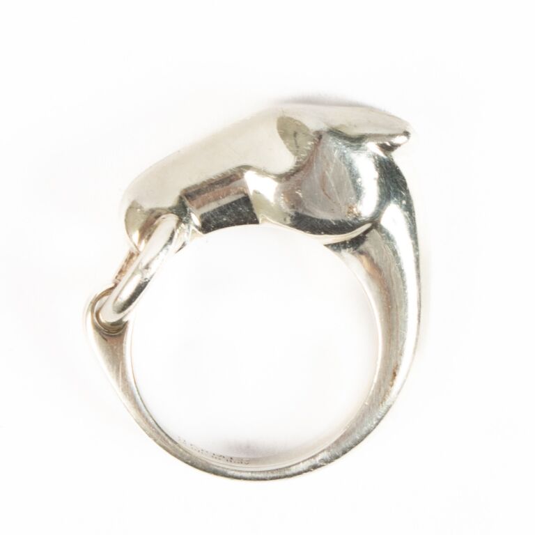 Hermès Sterling Silver Galop Ring - Size 54 ○ Labellov