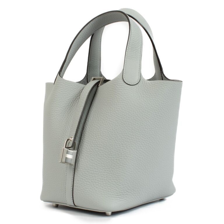 【HERMES】ピコタン Picotin Lock 18 Bag Permabrass Gris Misty Hermès Gris Misty Clemence Picotin Lock 18 Permabrass