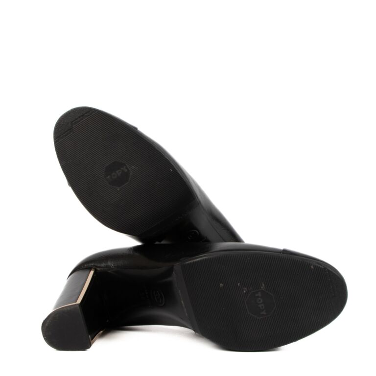 CHANEL ブラック ベルベット パンプス Chanel Black Leather Court Pumps - size 38 ○ Labellov