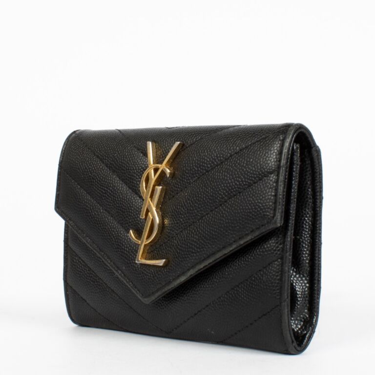 Saint Laurent Black Cassandre Wallet ○ Labellov ○ Buy and