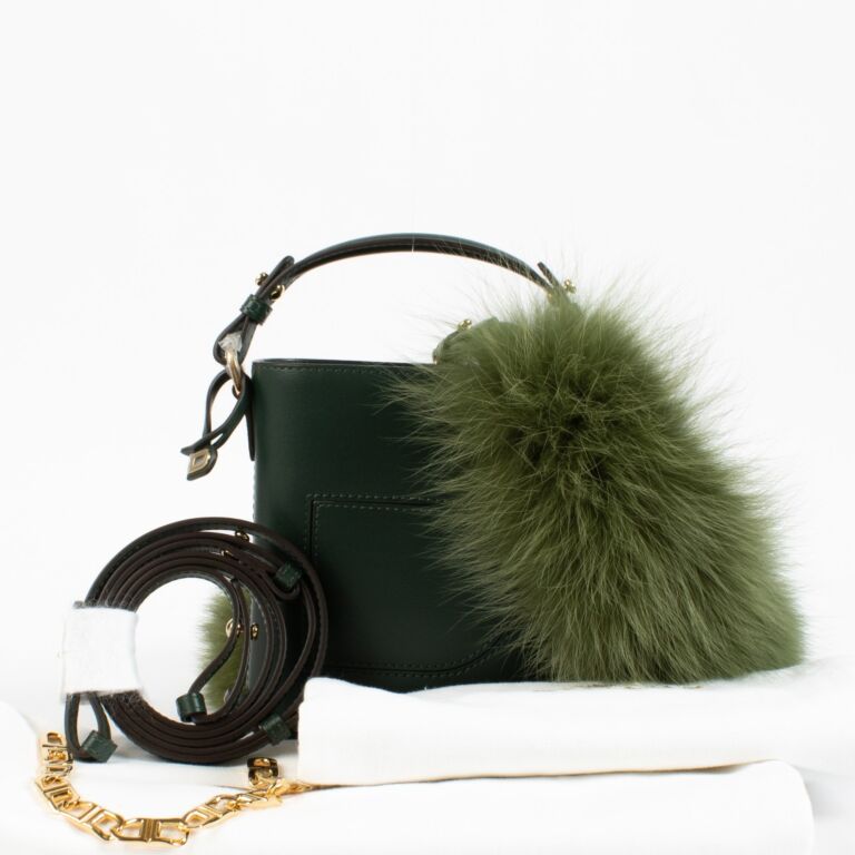 Delvaux Green Box Calf Le Pin Toy Eclat Bucket Bag