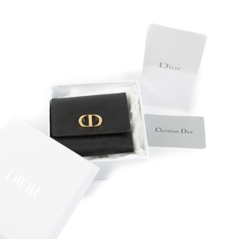 Christian Dior 黒 レザー 30 Montaigne ウェッジ Christian Dior Black Calfskin Leather 30 Montaigne Box Bag