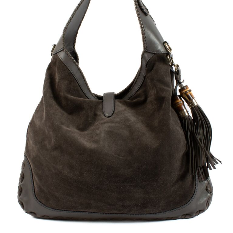 Gucci Grey Suede Large New Jackie Bag ○ Labellov ○ Buy and