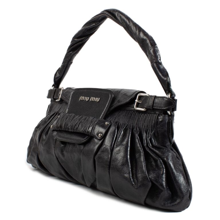 MIU MIU Vintage 00s Y2k Bowling Crossbody Hand Bag | Black