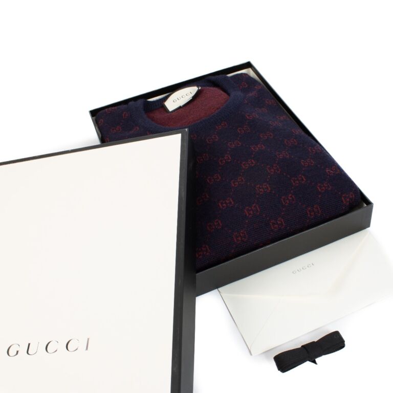 Gucci Blue GG Jacquard Sweater - Size XXXL ○ Labellov ○ Buy and