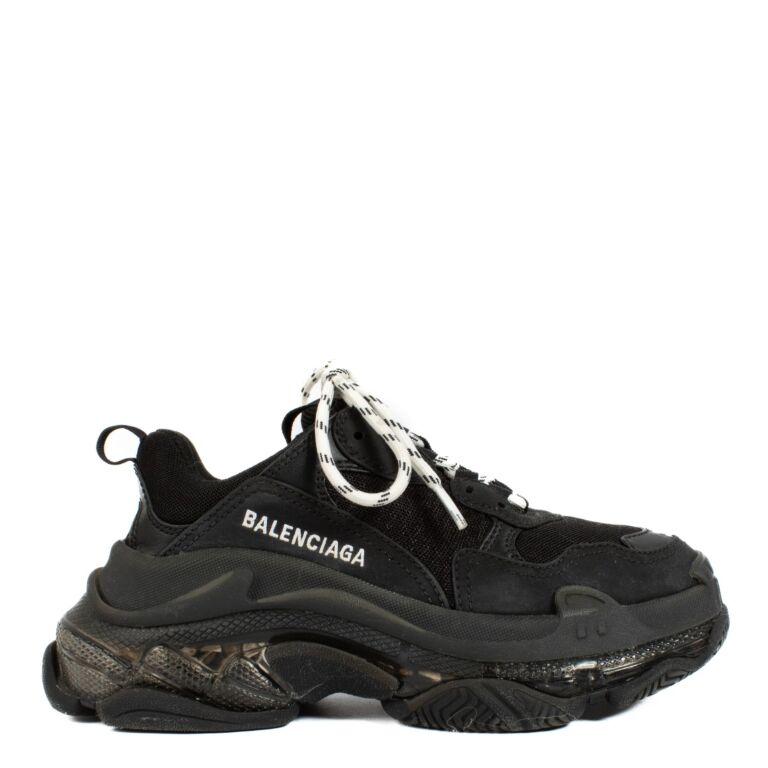 Balenciaga Black Triple S Sneakers - Size 36 ○ Labellov