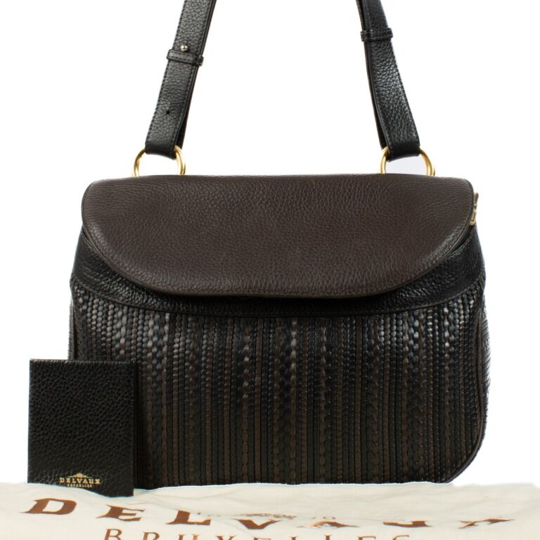 Delvaux Vintage Brown Toile de Cuir Shoulder Bag ○ Labellov