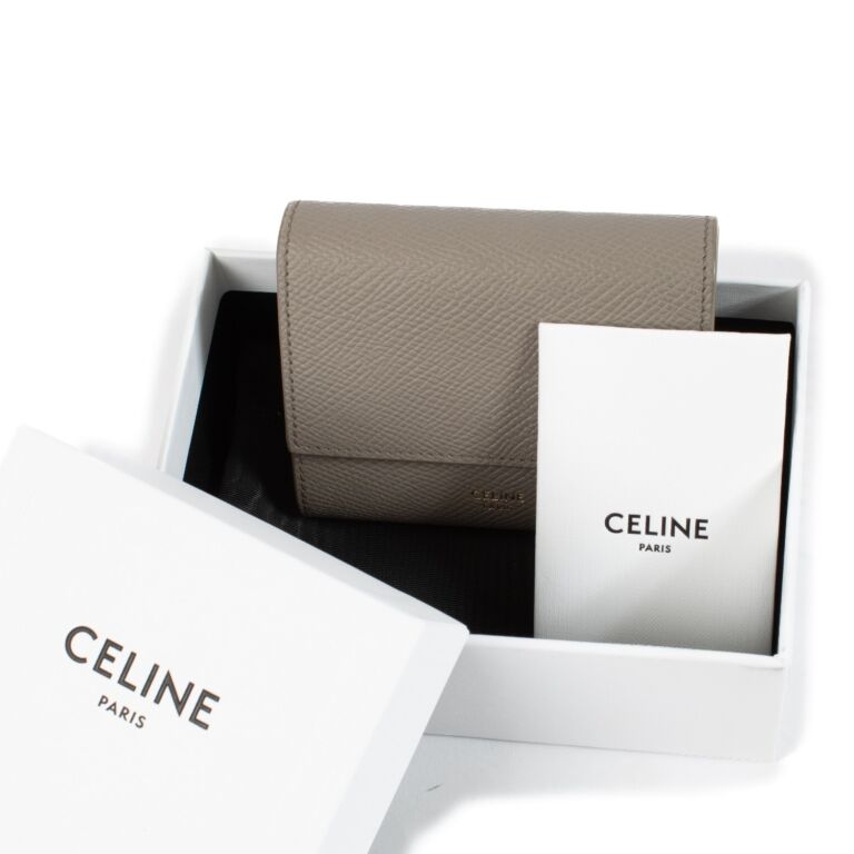 CELINE Small Trifold Wallet 10B573BEL.10BL Pebble (Greige) S