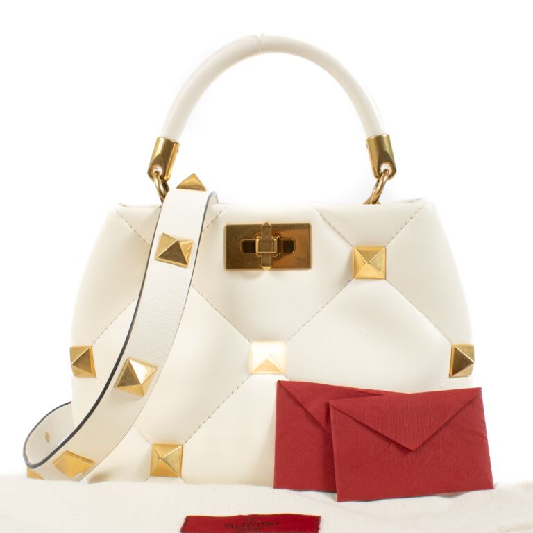 代引き人気 White Garavani Valentino Small Bag Handle The Rockstud ハイヒール/パンプス