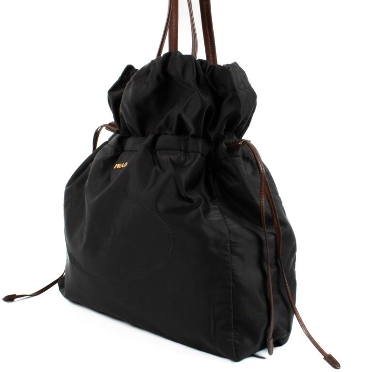 Prada Black Nylon Drawstring Bag ○ Labellov ○ Buy and Sell Prada Black Nylon Drawstring Bag ○ Labellov ○ Buy and Sell