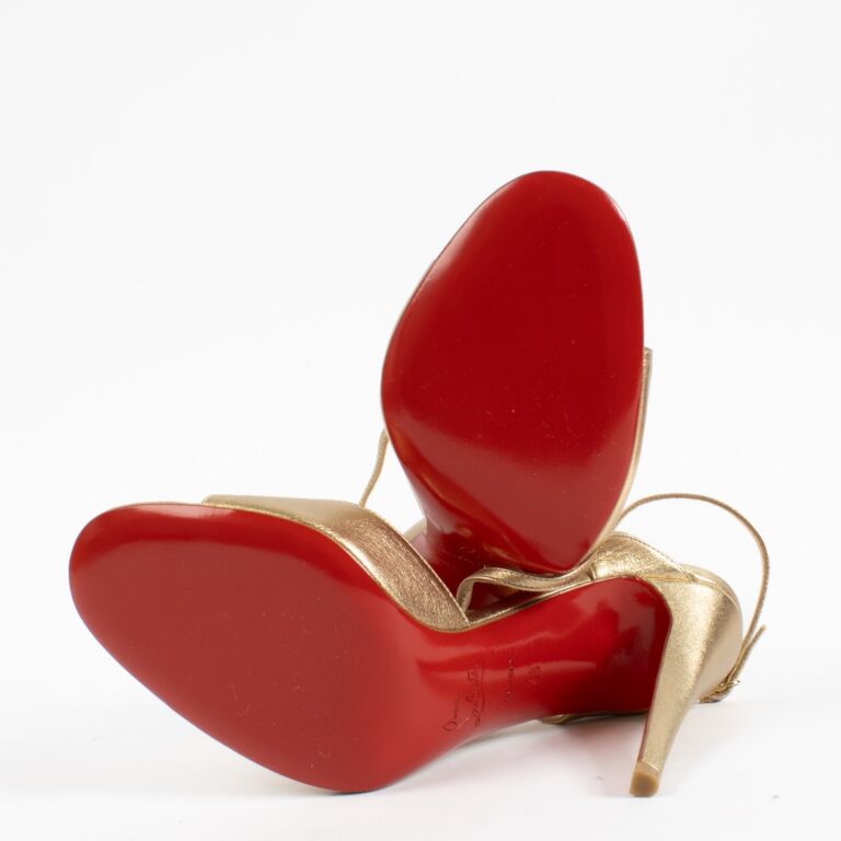 Christian Louboutin Gold Spartenvol 100 Sandals - Size 38