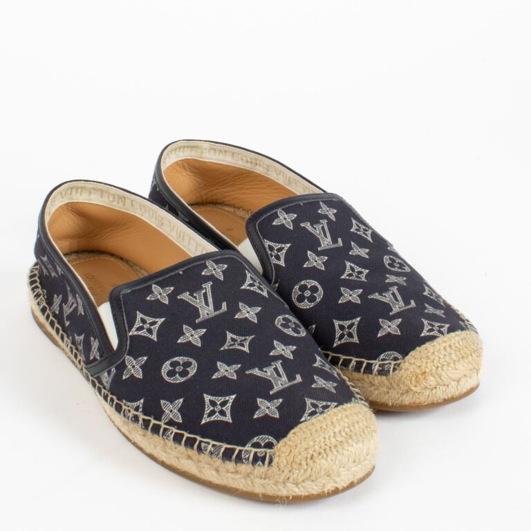 Louis Vuitton Blue Monogram Denim Bidart Espadrilles ○ Labellov
