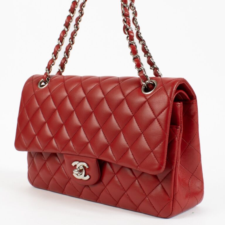 Chanel Red Lambskin Medium Classic 11.12 Bag ○ Labellov ○ Buy