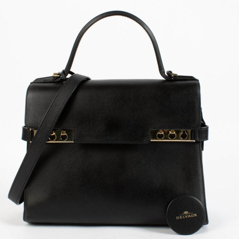 デルヴォー TEMPETE ハンドバッグ 牛革 ブラック DELVAUX 王室御用達《Tempete XL》ブラック Derby Calf 直営店