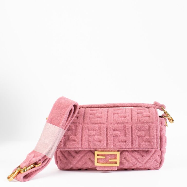 Fendi Pink Zucca Terry Cloth Baguette Bag ○ Labellov ○ Buy and