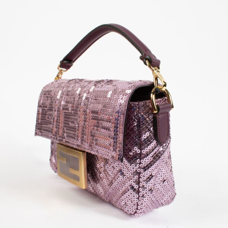 Fendi Purple Sequin Baguette Bag ○ Labellov ○ Buy and Sell