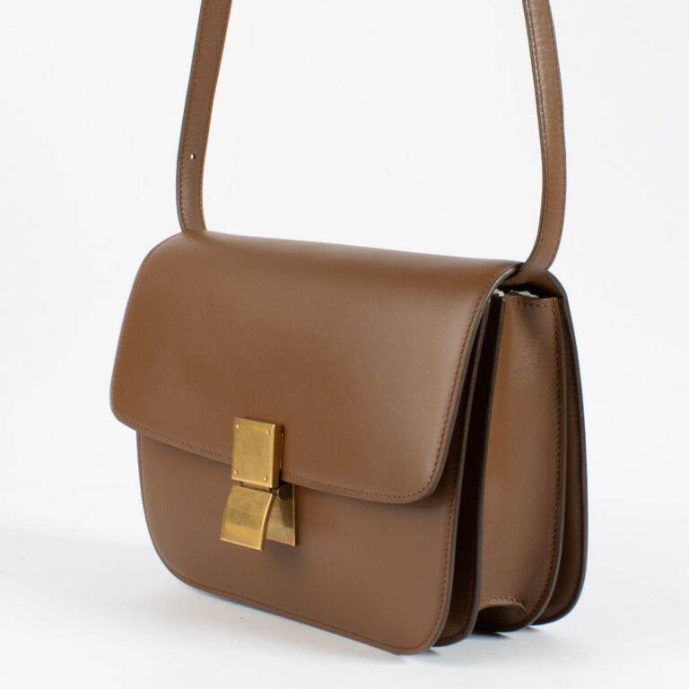 Celine Brown Calfskin Medium Classic Box Bag ○ Labellov ○ Buy