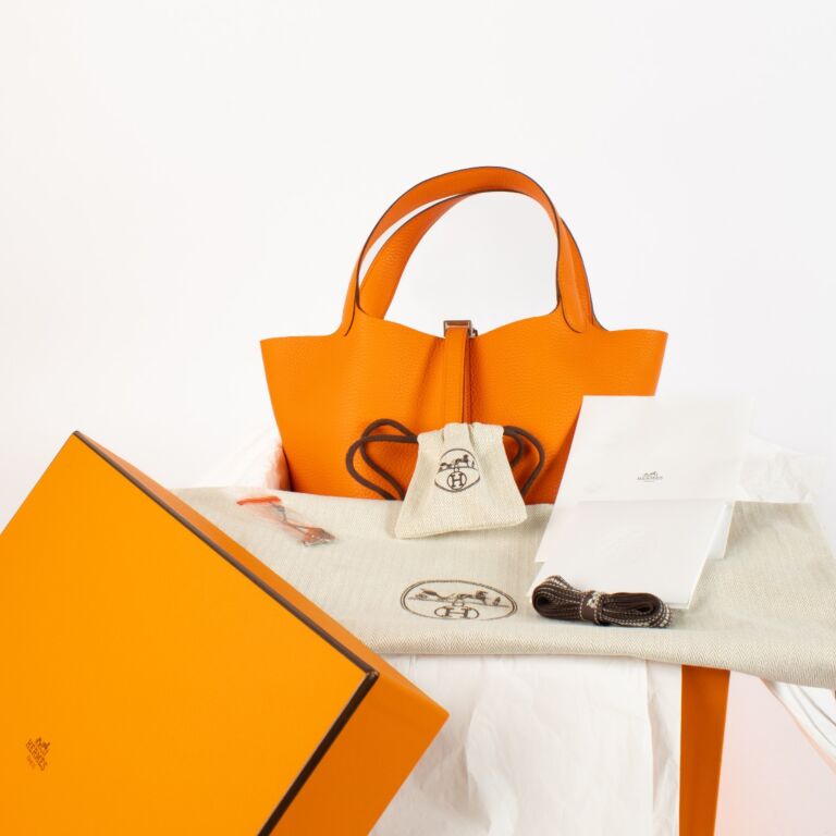 Hermès Picotin Lock 22 Orange Clemence PHW ○ Labellov ○ Buy and