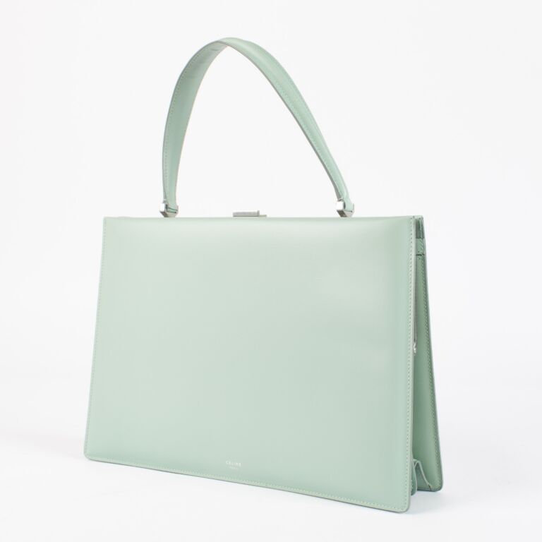 Céline Mint Green Box Calfskin Medium Clasp Bag ○ Labellov ○ Buy