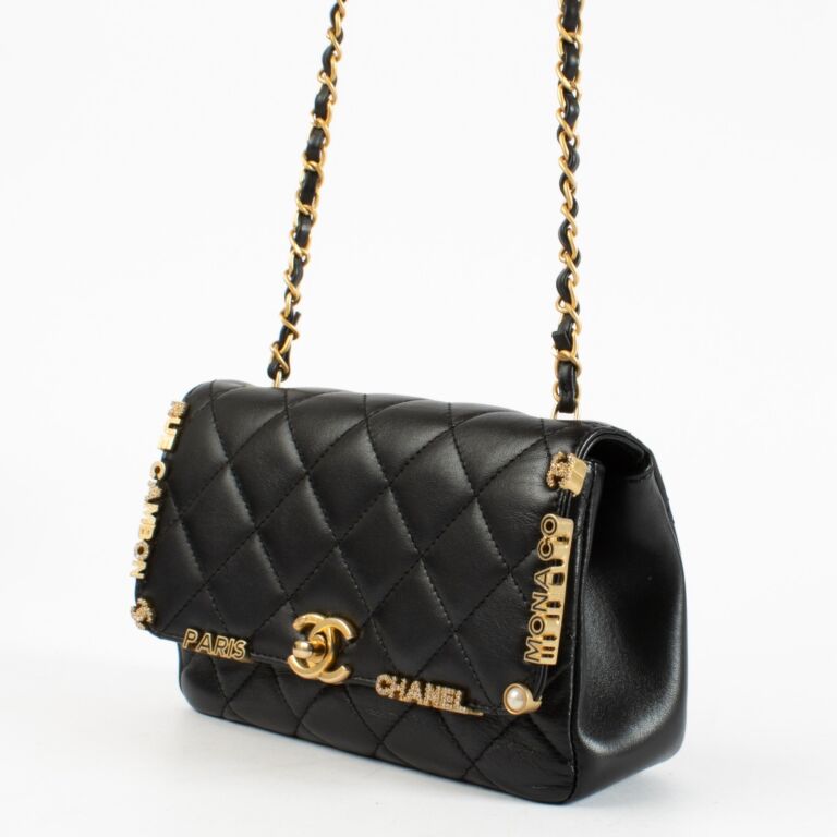 Chanel 23C Black Lambskin Monaco Mini Flap Bag ○ Labellov ○ Buy