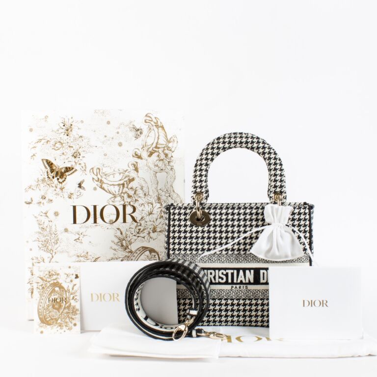 DIOR、グッチ4点セット Dior Houndstooth Canvas Medium Lady D-Lite Bag ○ Labellov ○ Buy