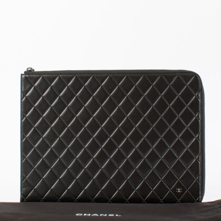 Chanel Black Laptop Case Travel Bag ○ Labellov ○ Buy and Sell