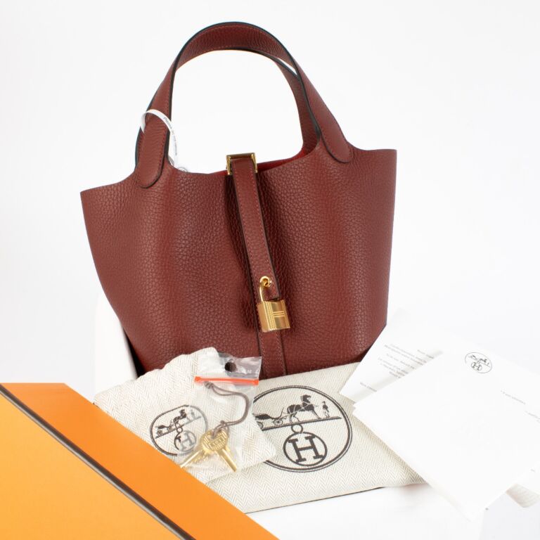 Hermès Picotin Lock 18 Rouge H Clemence Gold Hardware ○ Labellov