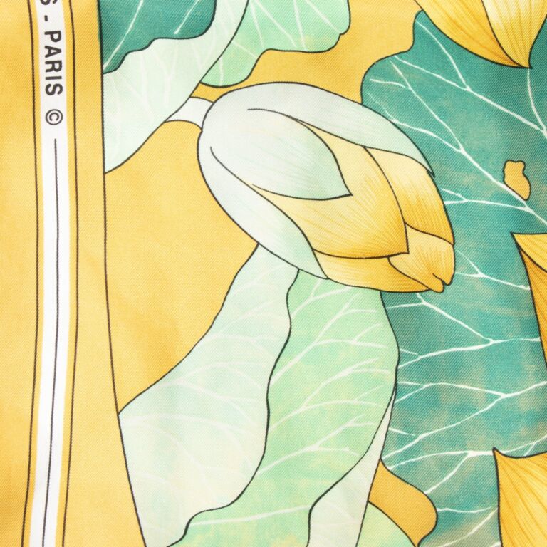 Hermès Fleurs de Lotus Silk 90 Scarf ○ Labellov ○ Buy and Sell