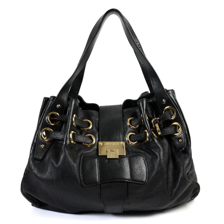 Jimmy choo black shoulder bag outlet