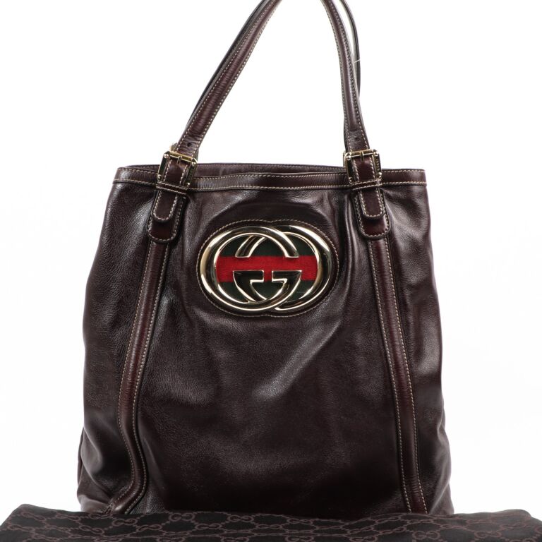 Gucci large top leather tote