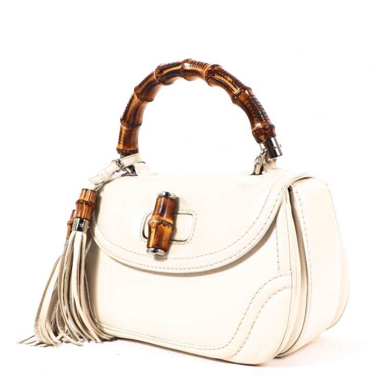 Gucci White Medium New Bamboo Top Handle Bag ○ Labellov ○ Buy