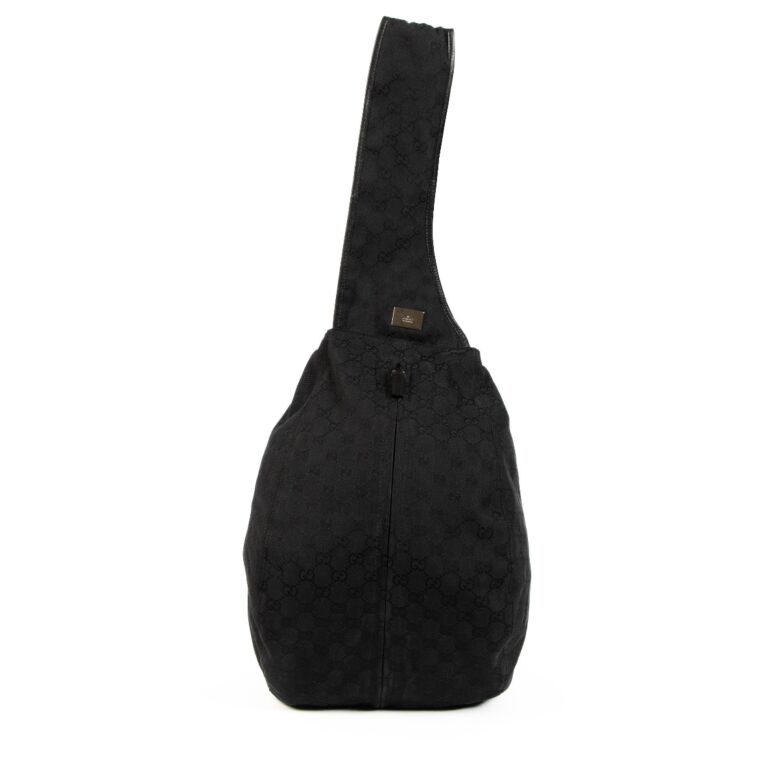 Gucci black canvas backpack online