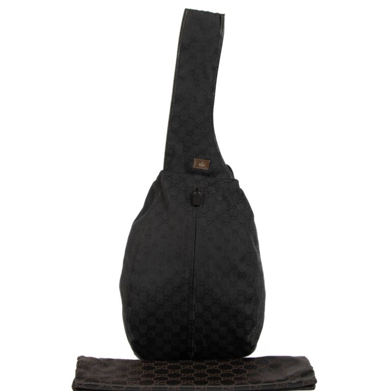 Gucci black sale canvas backpack