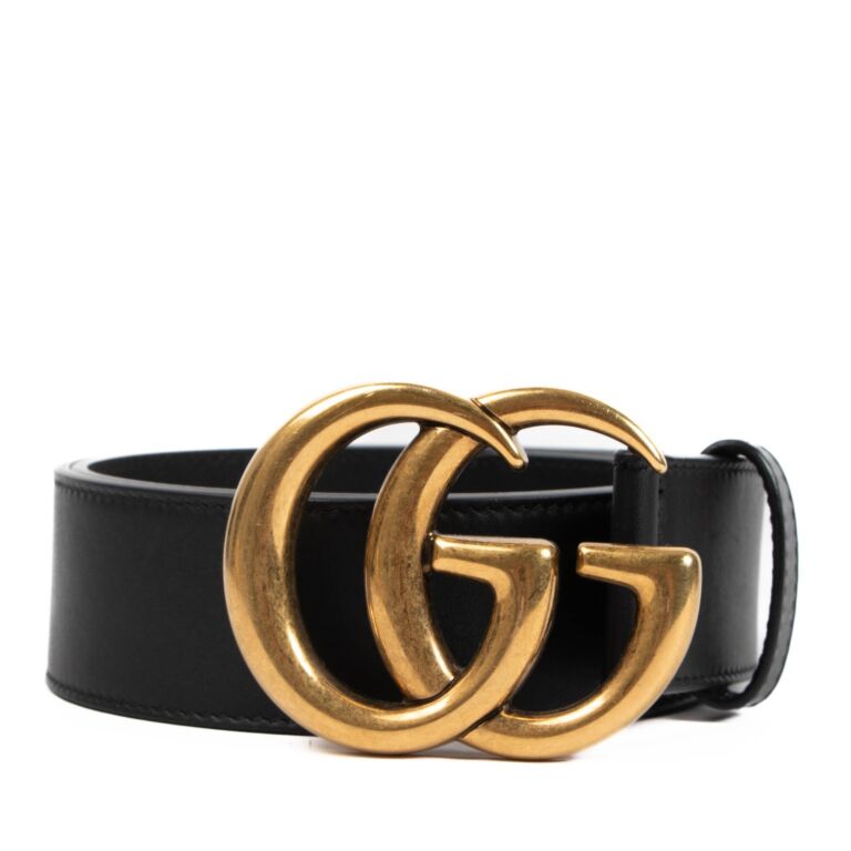 Gucci Black GG Marmont Belt Size 75 Labellov Buy and Sell Authentic Luxury