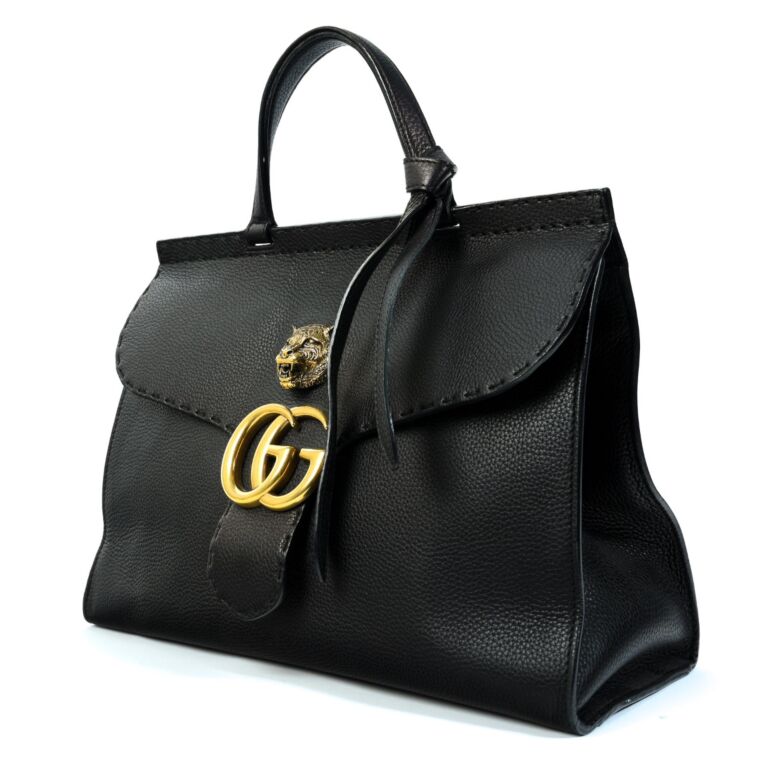 Gucci GG Marmont Animalier Medium Top Handle Bag Labellov