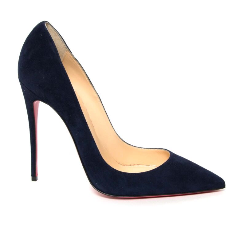 Christian Louboutin Blue Suede Kate Pumps - Size 38.5 Labellov Buy and ...