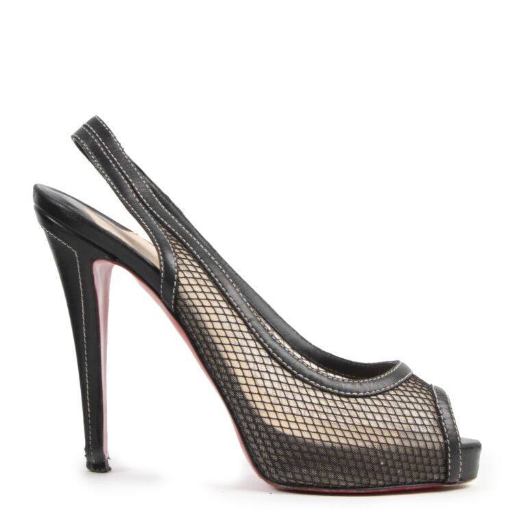 Black hot sale mesh louboutins