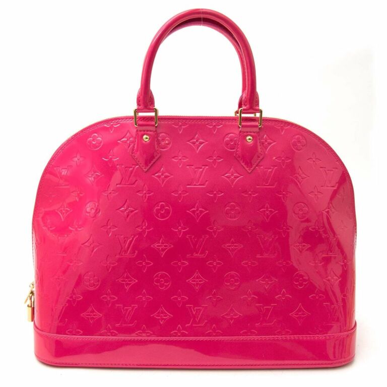 Louis Vuitton Alma Vernis Bb Rose Indien Red Patent Leather