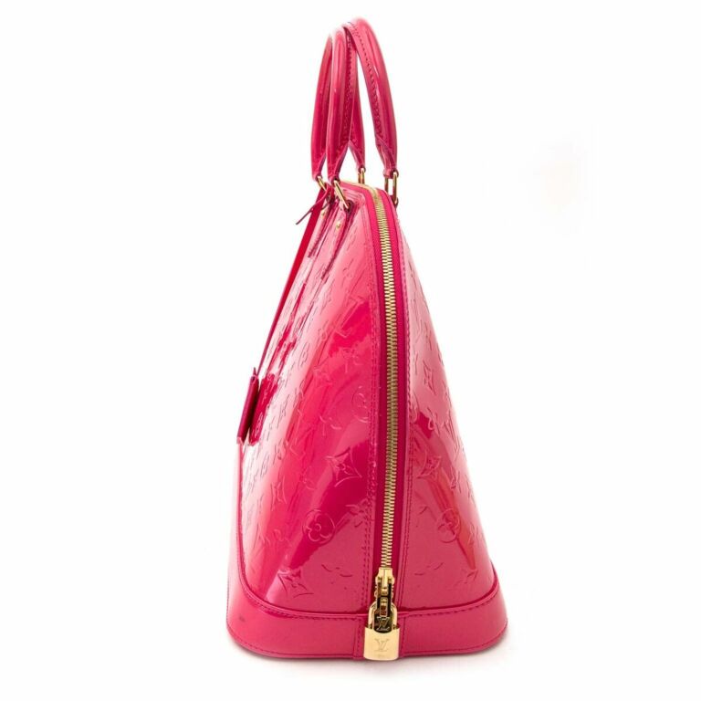 Louis Vuitton Alma Vernis Bb Rose Indien Red Patent Leather