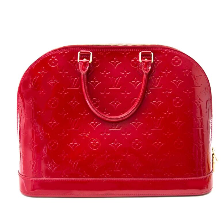 LOUIS VUITTON Handbag M93596 Alma GM Monogram Vernis Red Red Women Use –