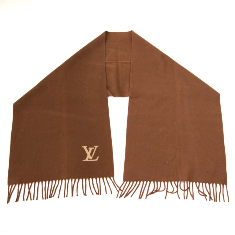 Logomania cashmere scarf Louis Vuitton Brown in Cashmere - 21827448