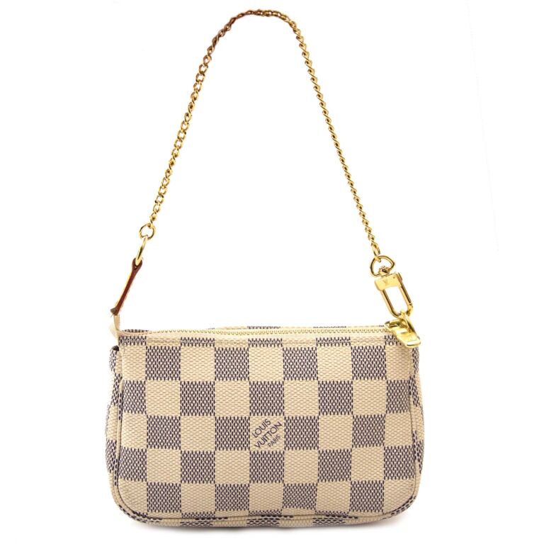Til ære for kuvert mærke Louis Vuitton Damier Azur Mini Pochette Bag ○ Labellov ○ Buy and Sell  Authentic Luxury