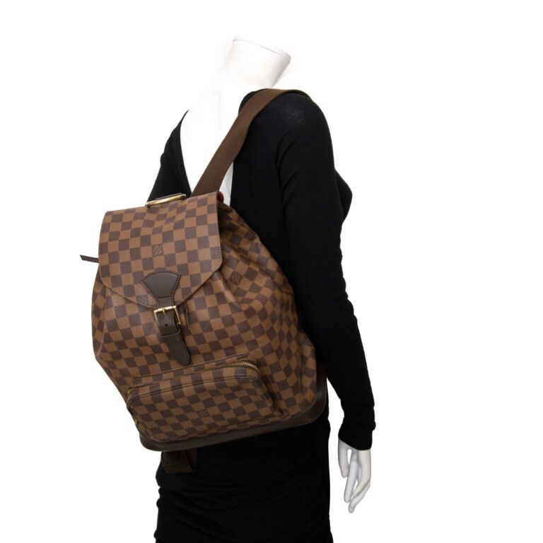 LOUIS VUITTON Damier Ebene Montsouris MM Backpack N51143 LV Auth 26498A