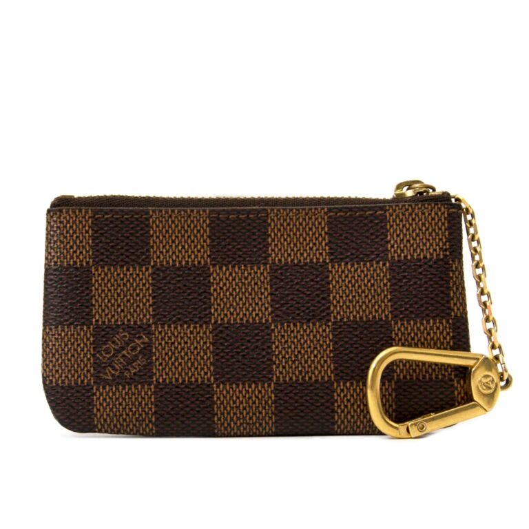 checkered coin purse keychain lv