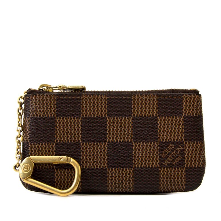 checkered coin purse keychain lv