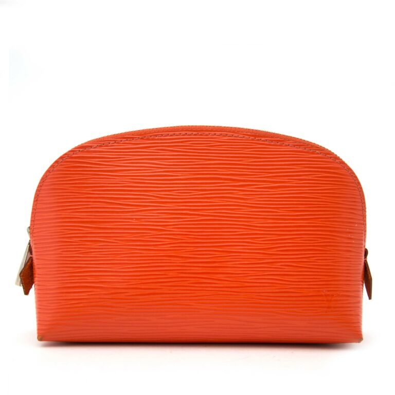 Louis Vuitton Orange Epi Leather Cosmetics Pouch ○ Labellov