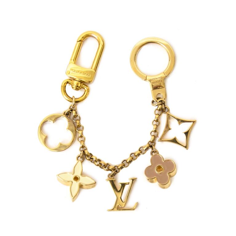 LOUIS VUITTON M65111 Chain Fleur Do Monogram Bag Charm Gold Very Good from  Japan