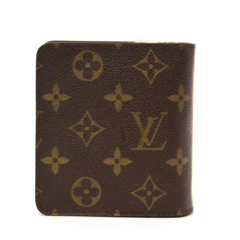 ルイヴィトン PRE-OWNED MONOGRAM COMPACT ZIP 財布 Louis Vuitton Limited Edition Green Monogram Perforated