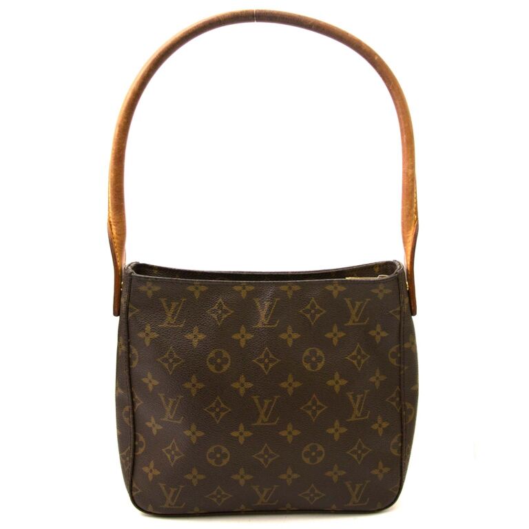 LOUIS VUITTON Monogram Looping MM Brown Shoulder Bag